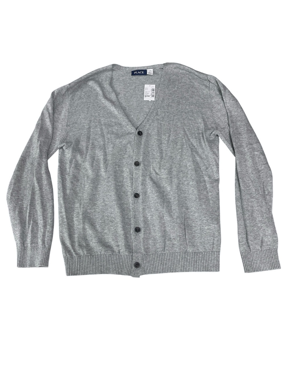 The Children's Place Light Gray V-Neck Button Cardigan Sweater